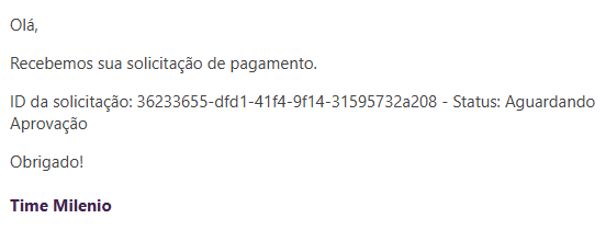 Solicitação recebida